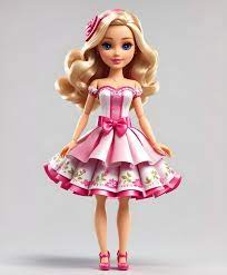 cute barbie female cartoon character