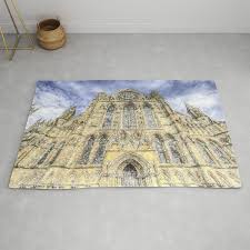 york minster cathedral snow art rug by