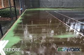 tennis court safe pressure washing