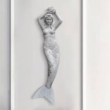 Outdoor Mermaid Wall Decor Gray