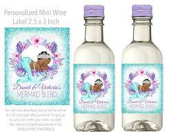 Mermaid Wine Bottle Labelsmermaid Baby