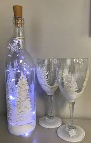 Paint A Winter Light Up Wine Bottle And
