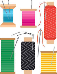 Download the free graphic resources in the form. Colorful Spools Of Sewing Thread And Sewing Needles Clipart Image