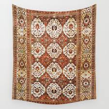 Antique Persian Rug With 12 Flowers