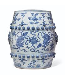 A Blue And White Garden Stool Ming