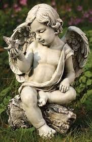 cherub statue angelic children garden