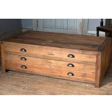 Solid Old Pine Map Drawer Coffee Table