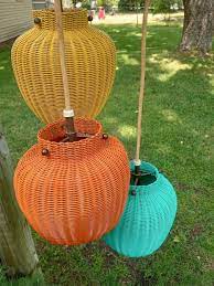 Vintage Rattan Lamp Indiana Collectible