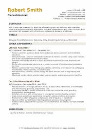 clerical assistant resume samples