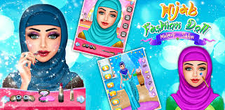 hijab fashion doll makeup salon muat
