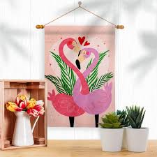 Flamingo Love Valentine Garden Flag