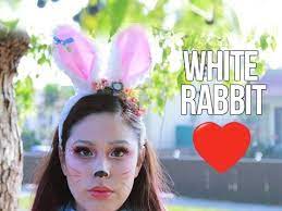 white rabbit makeup and costume you