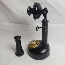 antique candlestick telephone black