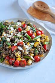 lentil and wild rice salad with summer
