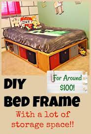 diy full size bed frame with storage