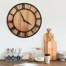 Hommoo Wall Clock 39 Cm Brown And Black