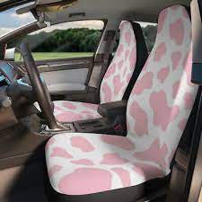 Pink Cow Print Car Seat Covers