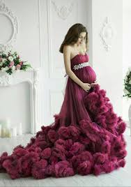 Maybe you would like to learn more about one of these? Maternity Ruffled Tulle Dress Photoshoot Pregnancy Purple Cloud Dress