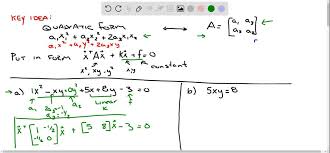 Quadratic Equation In The Matrix Form
