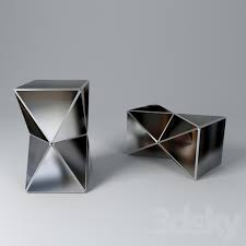 faceted mirror side table