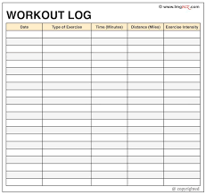 Workout Log Sheet Margarethaydon Com