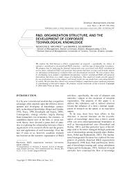 Pdf R D Organization Structure And The Development Of