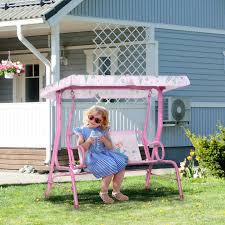 Outsunny 2 Seat Kids Canopy Swing