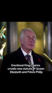 Emotional King Charles unveils new statues of Queen Elizabeth and Prin... |  TikTok