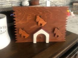 Folk Art Family Dog House Wall Hanging