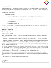 Cv And Cover Letter Templates Free With Horticruitment