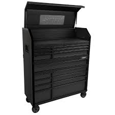 Husky Industrial 52 In W X 21 5 In D 15 Drawer Tool Chest And Rolling Cabinet Combo With Led Light In Matte Black H52ch6tr9hdv3 The Home Depot