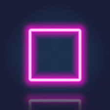 square neon banner with glowing border