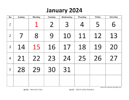printable monthly calendar 2024 free