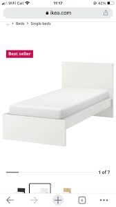 ikea malm single white bed frame in