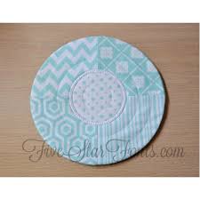 hoop pieced quilted circle mug rug