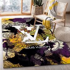 louis vuitton flowers area rug carpet