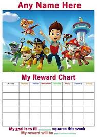 Personalised Childrens A4 Reward Behaviour Chart Patrol And