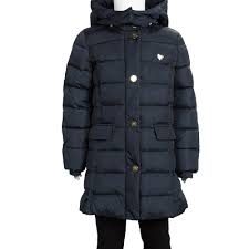 Armani Junior Navy Blue Quilted Hooded Down Jacket 6 Yrs