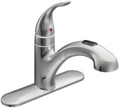 Types of faucets if you have been wondering how to tighten moen bathroom faucet handle, the best way that you can manage to do that is as easy as the steps that are shown below. Moen 67315c Integra One Handle Pullout Kitchen Or Laundry Faucet Featuring Power Clean Chrome Touch On Kitchen Sink Faucets Amazon Com
