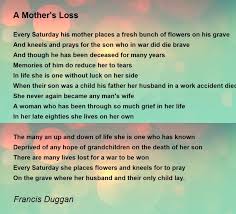 a mother s loss poem by francis duggan
