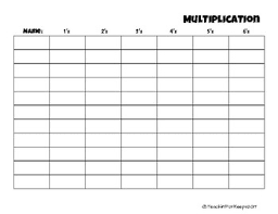 Multiplication Mastery Chart Worksheets Teaching Resources