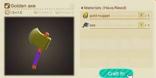 get gold nuggets and craft golden tools