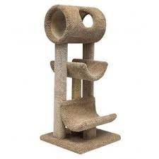 usa wooden cat tree carpet with tunnel