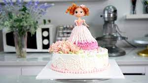 Trang trí bánh sinh nhật búp bê barbie cách điệu xinh xắn - YouTube