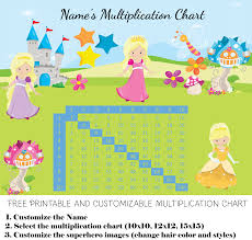 Free Custom Multiplication Chart Printable Customize Then