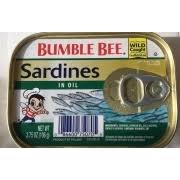 ble bee sardines in oil calories
