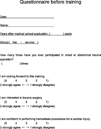 pre training questionnaire