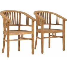 Garden Chairs 2 Pcs Solid Teak Wood Vidaxl