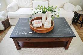 chalkboard top coffee table makeover