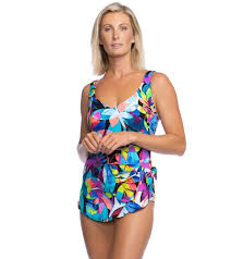 Maxine Fiesta Chlorine Resistant Sarong One Piece Swimsuit At Swimoutlet Com Free Shipping